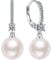 JiaYang 8mm Perlenohrringe Damen 925 Sterling Silber 18K Weißgoldvergoldung Hypoallergene Zuchtperlen Ohrringe