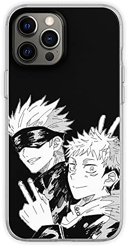TOAGO Gojou and Itadori Jujutsu Phone Case Compatible with iPhone XR Anime Satoru Kaisen Yuji TPU Soft Silicone Protective Phone Cover Case