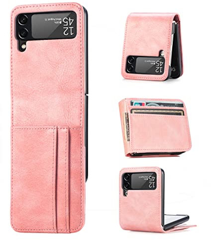 betterfon Custodia per Samsung Galaxy Z Flip 3 5G - Custodia Galaxy Z Flip3 5G, Flip Case Custodia a portafoglio con scomparti per carte di credito, per Samsung Z Flip 3 5G, rosa