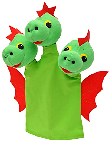 Handpuppe Tierhandpuppen Drache 31 cm, Zoo Farm Cartoon Tierfigur theatrepuppe Handspielpuppe, für Kinder Baby Jungen Mädchen