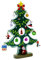 Handbemalter Dekoration Weihnachtsbaum Christbaum aus Holz mit 12 Anhängern Weihnachtsdeko