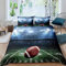 Loussiesd Rugby Bedruckte Bettwäsche Set 155x220cm 3D American Football Muster Bettbezug Set Sportthema Betten Set für Jungen Kinder Teens Athlet Wettkampf Dekor Mit 1 Kissenbezug 80x80cm
