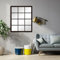 Espejo Ventana Fabricado en España – Mod Siena Industrial- Acabado Artesanal – Espejo de Pared Ideal para Salón, Recibidor, Vestidor, Dormitorio y Baño. (80x120 cm, Negro)