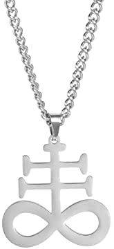 VASSAGO Leviathan Kreuz Halskette für Frauen Männer Geschlachtetes satan isches Symbol Halskette Edelstahl Kreuz Anhänger Satan Kirche Schmuck