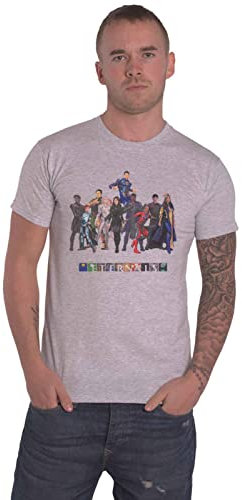 Marvel Comics T Shirt Eternals Colour Block Characters Official Mens Grey L