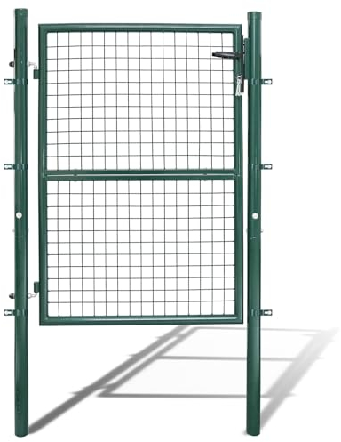 Cecaylie Gartentor Gartentür Grün Hoftor Zauntür Tor Inkl. Schloss 100 x 100 cm Zauntor Garten Gartenpforte Gitterzaun