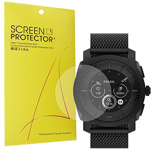 onetuo Schutzfolie Kompatibel für Fossil Machine Gen 6 Hybrid 45mm Smartwatch, HD klar Flexible TPU Folie [Blasenfreie] [Kompatibel mit Hülle] [Premium-Qualität]Displayschutzfolie (6 Pack)