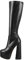 Only maker Damen Stretch Stiefel Plateau Blockabsatz Boots Kniehohe Damenstiefel Lederoptik Schwarz 38 EU