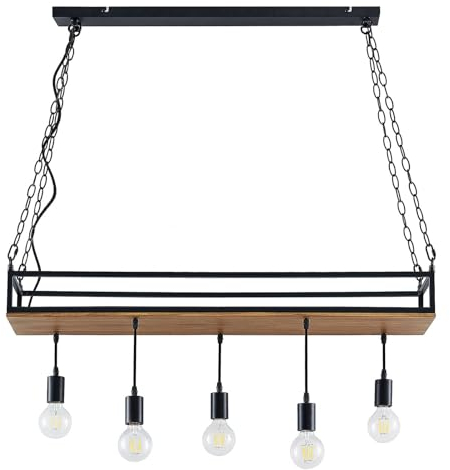 Lindby Esstisch Pendelleuchte mit Ablagefläche, Käfig Hängelampe Lampe Wohnzimmer 5x E27 max. 15W ohne Leuchtmittel Kronleuchter Esszimmerlampe