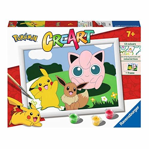 Ravensburger CreArt Pokémon Classics Peinture par numéros pour enfants à partir de 7 ans – Kits de peinture et d'artisanat pour enfants