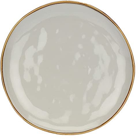 ROSE & TULIPANI MILANO Speiseteller Steingut Teller groß Vintage Essteller Bunt 27cm Concerto (Grigio Perla/Perlgrau)