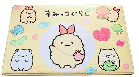 Roffatide Anime Sumikko Gurashi Rechteckiger Teppich Türdecke Teppich Fußmatten Rosa Teppich für Zuhause 40 * 60cm C