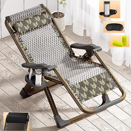 DOSSAE Gartenliege,Sonnenliege Klappbar,Relaxliege Garten,Relaxliege Liegestuhl,für Mittagspause mit Beistelltisch & Getränkehalter,ergonomisch und atmungsaktiv.