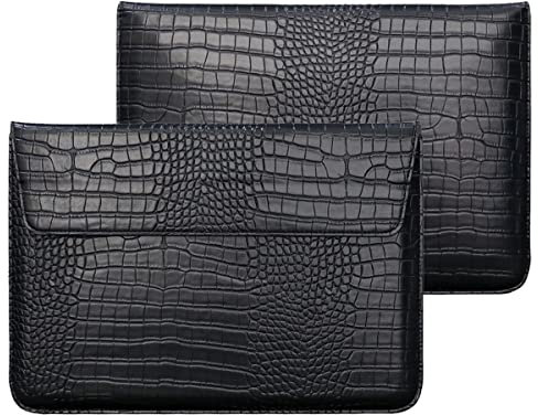 LCMOCICO Krokodil-Narbung PU Leder Klappe Stil Tasche Laptop Hülle Tasche für MacBook Air 15 Zoll 2023 M2 A2941 Notebooktasche für MacBook Pro 16 M2/M1 A2780 A2485 A2141 2019-2023 Pro 15 2012-2019,