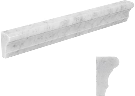 Adolif Carrara Stuhlschiene, weißer Marmor, 4,6 x 30,5 cm, für Badezimmer, Küche, Dusche, Wohnzimmer, Wände, poliert, 10 Stück