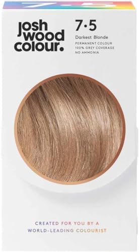 Josh Wood Colour - Ammonia-Free Hair Dye - Permanent Hair Colour with 100% Grey Coverage - Vegan Friendly, Natural-Looking Results, Shiny & Hydrated Hair | 7.5 (Darkest Blonde)
