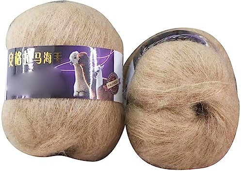 Uposao 2 Stück Einfarbig Mohair Hochwertiges Garn Weiche Mohair Strick Wolle Garn Für Zum Stricken Und Häkeln 42g/Rolle