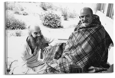 The Yoga Of Love Baba Ram Dass & Neem Karoli Baba Decorative Painting Print Canvas Wall Art Living Room Bedroom Posters Painting 24x36inch(60x90cm) Frame-style
