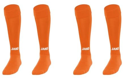 JAKO Herren Stutzenstrumpf Glasgow 2.0, Neon Orange, 43-46 (Packung mit 2)