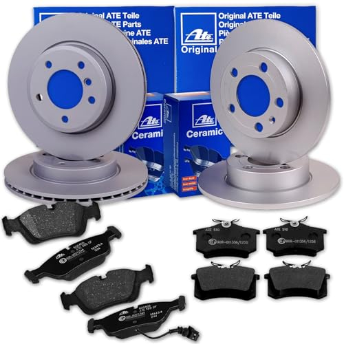 ATE Bremsscheiben + CERAMIC Beläge vorne + hinten für Golf 5 6 A3 Octavia Leon