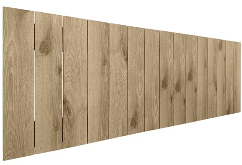 DHOME Recyceltes Holz Kopfteil MDF Paletten Stil Vertikale Palette Bed Pallets Beschläge inklusive (135cm, Kambrisches Holz)