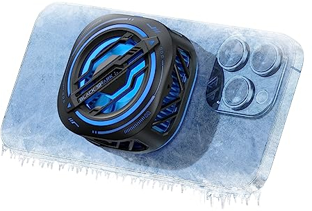 Black Shark Magnetic Cell Phone Cooler, RGB Phone Cooling Fan Portable Lightweight Mobile Phone Cooling Fan, Phone Radiator with Larger Cooling Area for Phone/Tablet/Ipad