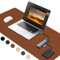 GOZOPO Desk Pad,Waterproof PU Leather Table Mat,Laptop Mouse Pad,Easy Clean Desk Protector Mat for Office/Home (Light Brown, 60x40 cm)