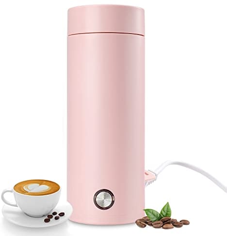 Strixorn 350ML Portable Kettle, Travel Electric Mini Kettle, Fast Boil Kettle Lightweight Small For Bedroom, Electric Kettle Hot Cup Kettle Hot Water Boiler Bottle for Making Tea Coffee Milk(Pink)