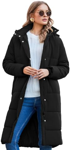 ZEAGOO Damen Langer Wintermäntel Warmer Jacke Outdoorjacke Mit Kapuze Steppmantel Winter Mantel Parka Winterjacke