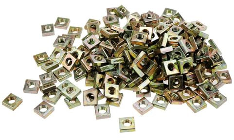 Set di 100 dadi quadrati M5, 8 mm x 3 mm, con filettatura femmina, placcati in zinco, con filettatura metrica grossa, kit assortito per la produzione automobilistica, accessori elettrici per la casa