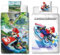 Super Mario Kart Kinderbettwäsche Combo - 135 x 200 cm + 80 x 80 cm – 100% Baumwolle Renforcé-Linon – Bettwäsche mit Motiven von Mario, Bowser & Co. - Rennen - Reißverschluss, deutsche Größe