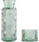 Bedside Water Carafe, Large Bedside Water Carafe and Glass Set, Bedside Night Carafe Pitcher and Water Glass Tumbler, Vintage Glass Water Pitcher with Cup Set for Bedroom (B)