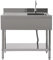 SICHENSH Edelstahl Küchenspüle Spültisch, 1 Becken Profi Spültisch, Edelstahl Waschbecken, Freistehend-Spülbecken mit Filterkorb, Gewerbliche Freistehend Spüle, Outdoor SpüLe, 100 x 60 x 80cm