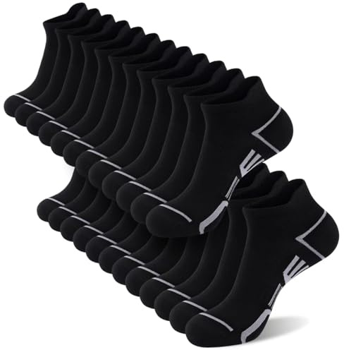 shnn 12 Pairs Mens Ankle Socks Athletic Casual Low Cut Short Socks for Men With Tab Shoes Size 6-11
