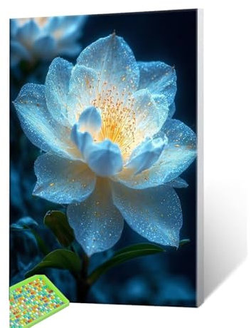 Diamond Painting Kits für Erwachsene Kinder DIY 5D Diamond Art Epiphyllum Paint mit Runden Diamond Full Drill Gem Art Painting Kit Diamond Painting Zubehör, für Home Wall Decor Geschenke 60x80cm S-534