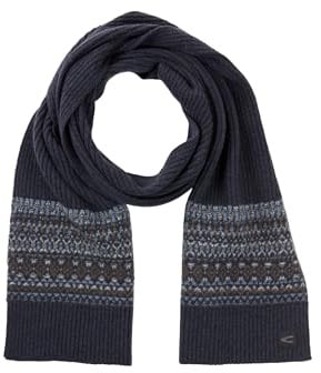 camel active Herren Strickschal aus reiner Wolle Navyblau, menswear-OS
