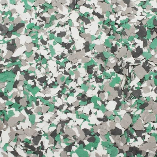 Litoexpe 350 G/ 0.77 lb Blend Decorative Color Chips Flakes Blend Concrete Coatings Paint Chips Garage Epoxy Coating Flakes for Garage Floor Wall (Green/Black/Gray/White)