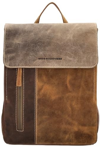 Hide & Stitches - Leder Rucksack für Damen - Braun | Diebstahlsicherer Damenrucksack mit gepolstertem Rücken, Laptopfach & Verstellbaren Schultergurten, 100% Leder