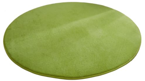 Wambere Runder Teppich aus Korallensamt, Rutschfester Waschbarer Hundeteppich, Schlafzimmer Teppich, 40cm, Grasgrün