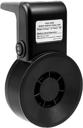 Jubepk Aquarium Chiller Fan, Water Cooler, 4.61x2.76x2.76 inches, Adjustable 2-Speed Modes, Efficient Cooling, Compatible with Freshwater and Saltwater Tanks, Ideal for Fish Tank Use