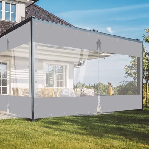 Jianyana 650G/㎡ PVC Telone Trasparente Occhiellato Con Cerniera, Teloni Occhiellato Impermeabile Telone Impermeabile Per Esterno