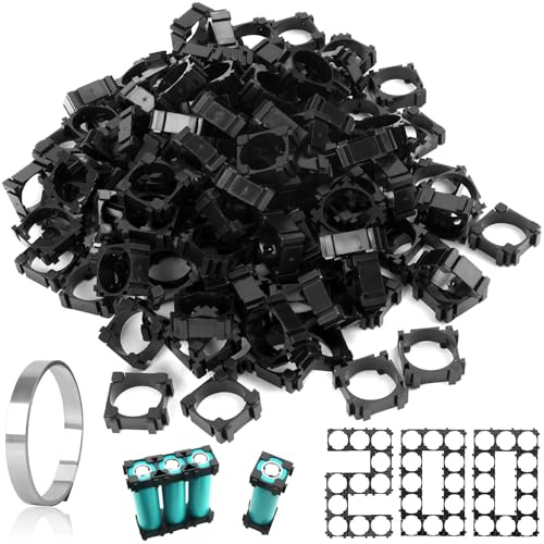 200 Supporto per Batteria, 18650 Batteria al Litio Staffa, Supporto Batteria Agli ioni di Litio con 2 m Nastro di Nichel, per Batteria Agli Ioni di Litio 18650，Batteria per Fai Da Te