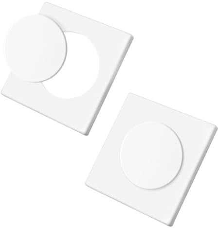 2 Pièces 86 × 86 mm Couvercles d'Interrupteur Carrés Blancs en Plastique Autocollants, Trou Circulaire Détachable à Encliqueter, Plaque Murale Vierge pour Prises ou Interrupteurs Inutilisés