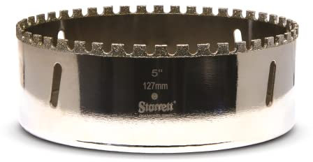 Starrett Diamond Grit Hole Saw - D0500 Ceramic and Tile Drill Cutter - For Brick Glass Marble Slate Stone Porcelain - 127mm (5 inch)