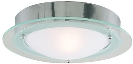 Flush Chrome Fitting Suitable For Zone 2 and 3 Bathroom Use 1X60 Watt E14 LED Lamp