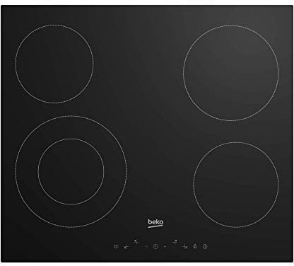 Beko Placa vitrocerámica HIC64402E 4 Zonas, 6700 W, Cerámico, Negra