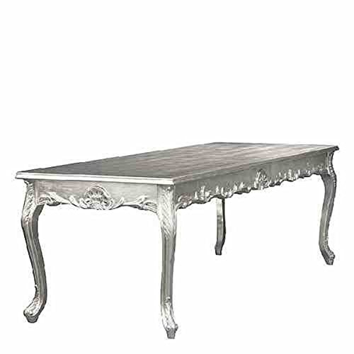 Casa Padrino Barock Esstisch Silber 200cm - Esszimmer Tisch
