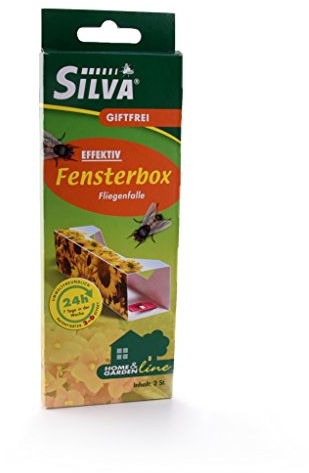 Silva 6391987 Fliegenfalle Fensterbox mit Dekorativem Sichtschutz 100% kompostierbar