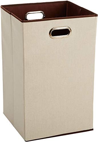 Amazon Basics Rectangular Cesta Plegable para la Colada, Beis,Marrón