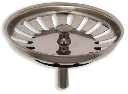 Schläfer 439720 | Universal Stainless Steel Plug for Kitchen Sink with Waste Basket Strainer Ø 83 mm, Connection Pin Ø 8 mm, Pack of 2